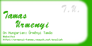 tamas urmenyi business card